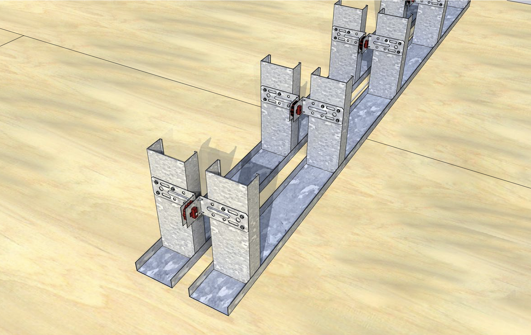 A 3 d image of the wall system